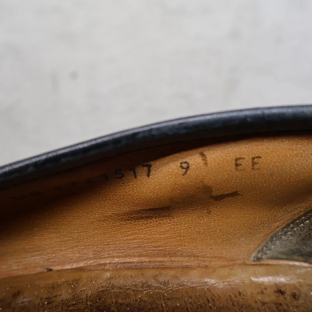 Salvatore Ferragamo Men 9EE Loafers BLK Gancini Leather Slip On Dress Casual VTG